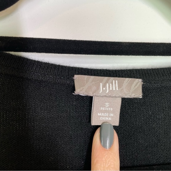 J. Jill Wool Blend V-neck Short Sleeve Maxi Dress in Black Women’s Size Small - Picture 3 of 5